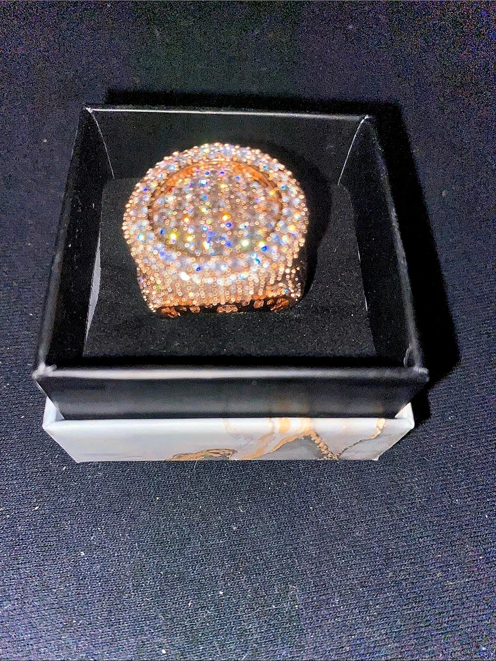Vvs Moissanite rose gold plated ring